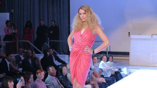 runway model at fashion show