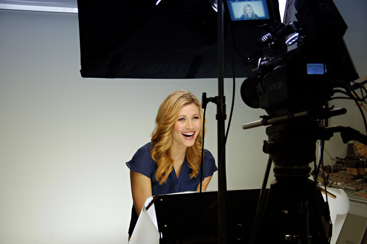 bts of host for beauty video having fun