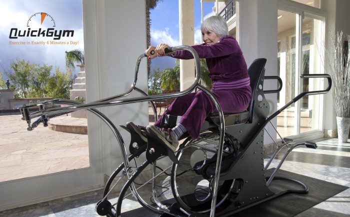 woman exercises on a high intensity training machine in commercial by production company in Los Angeles Gate5