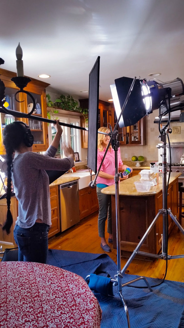 behind the scenes mom in kids snack dispenser promo video