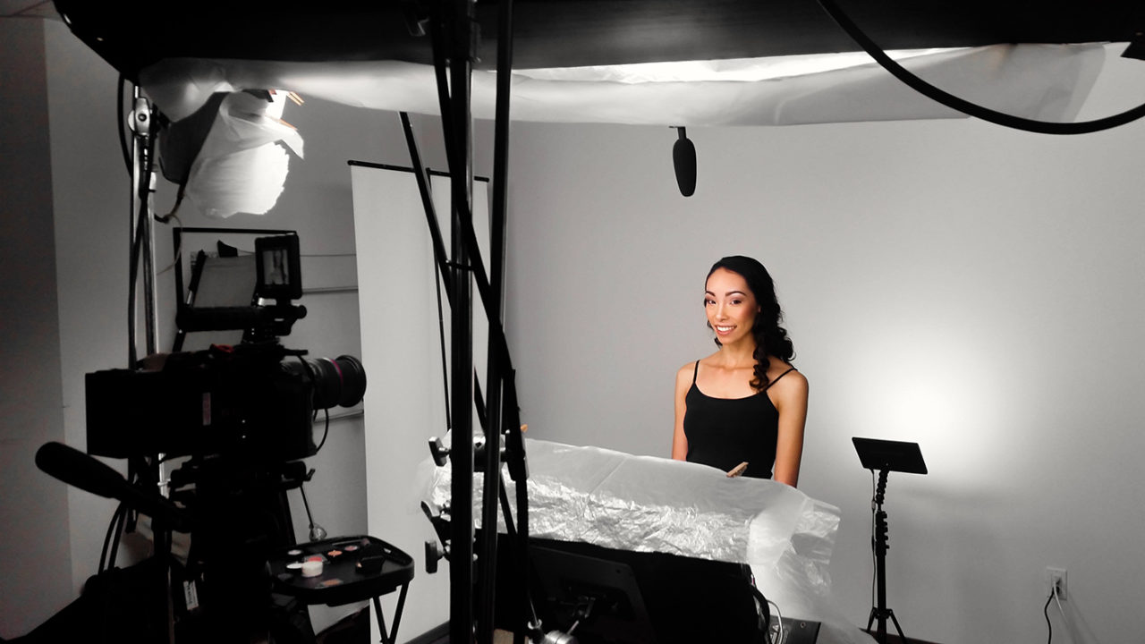 behind the scenes set up for makeup training video