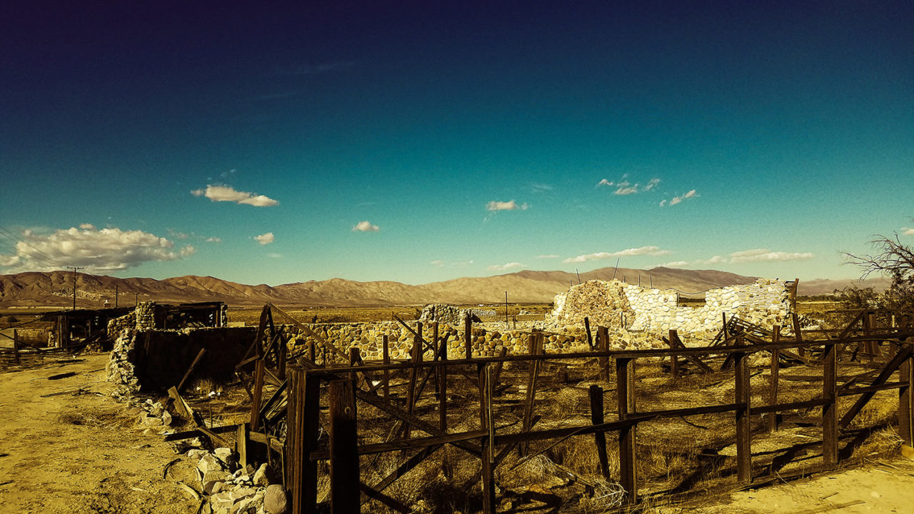 abandoned stone house in desert 2